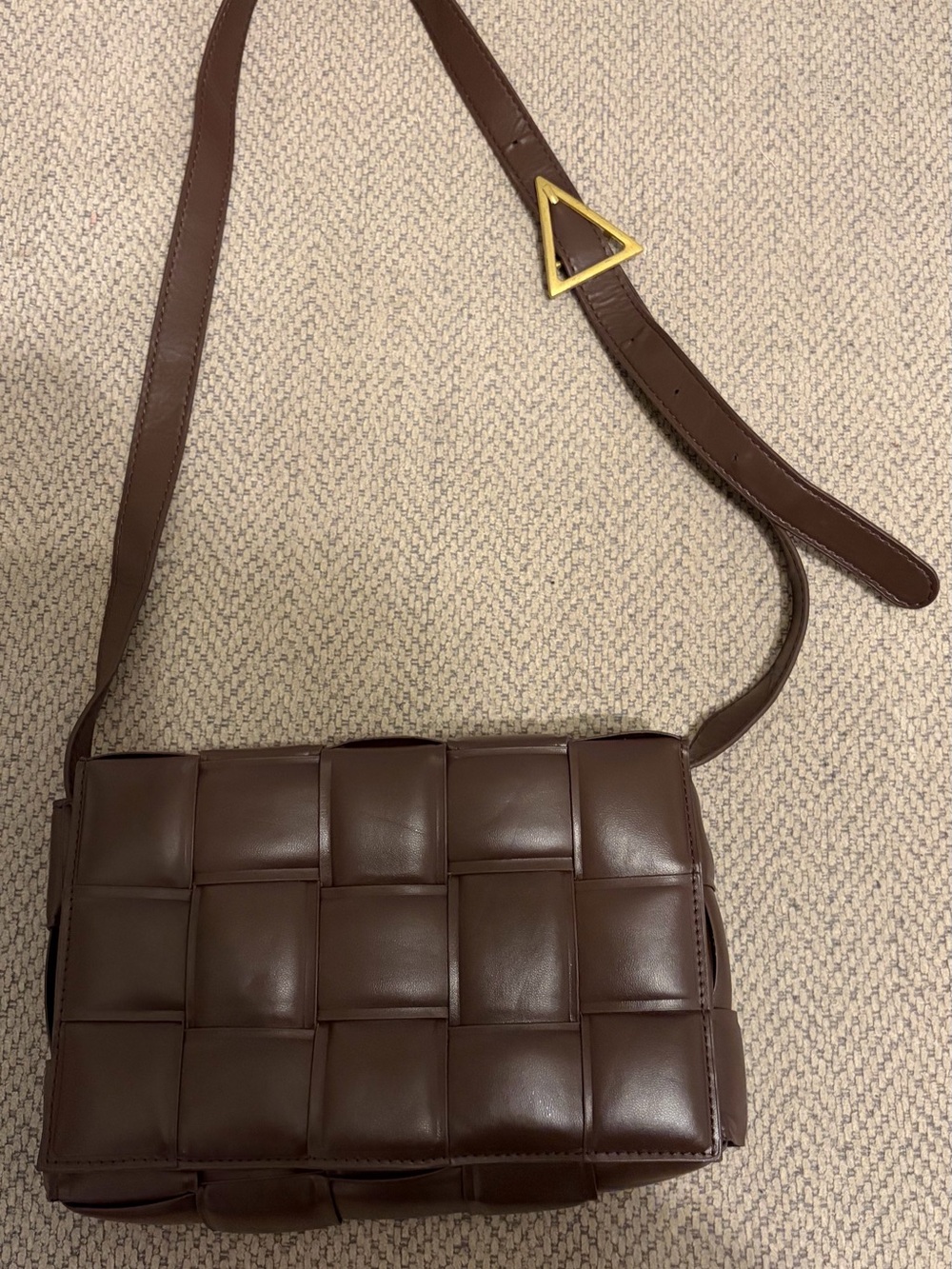 Classic Brown Woven Crossbody Bag